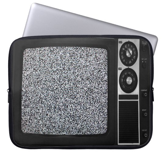 Retro altes Fernsehen mit statischer Laptopschutzhülle (Vorderseite)