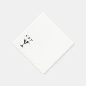 Retro Altes Geld Martini Handgezeichnete individue Serviette (Ecke)