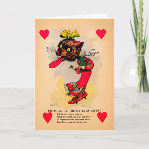 Retro-Altes-Katzen-Essig-Valentinstag-Karte Feiertagskarte