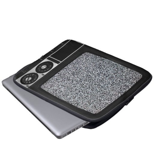 Retro Altes TV mit statischer Bildschirmabdeckung Laptopschutzhülle (Vorne Knopf)