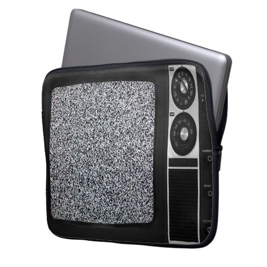 Retro Altes TV mit statischer Bildschirmabdeckung Laptopschutzhülle (Vorderseite Links)