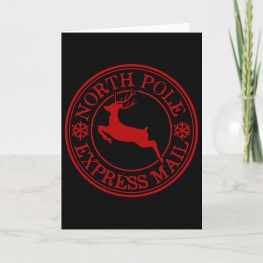 Retro altmodischer North Pole Express Mail Renthie Karte (Vorderseite)
