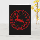 Retro altmodischer North Pole Express Mail Renthie Karte (Gelbe Blume)