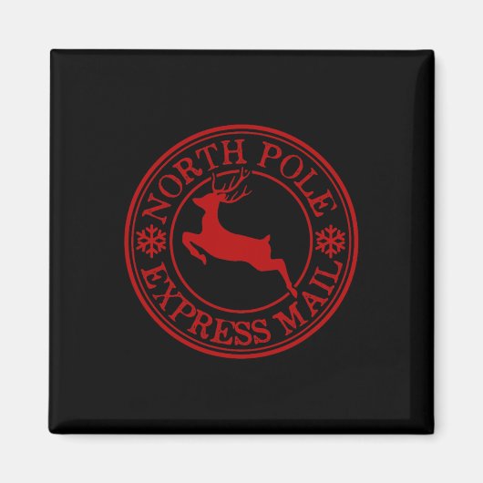 Retro altmodischer North Pole Express Mail Renthie Magnet (Vorne)