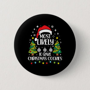 Retro am wahrscheinlichsten Weihnachtskeks Familie Button