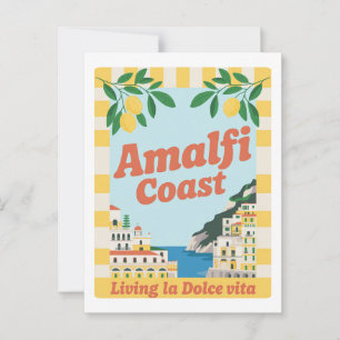 Retro Amalfi-Küste Italien Leben la Dolce Vita Postkarte