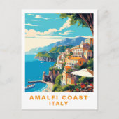 Retro Amalfi Küste Italien Reisen Postkarte (Vorderseite)