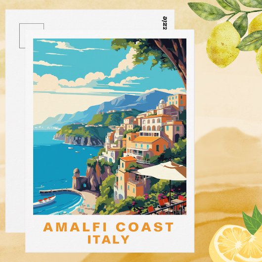 Retro Amalfi Küste Italien Reisen Postkarte