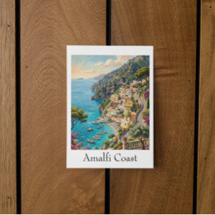 Retro Amalfi-Küste Italien Vintage Reise Kunst Dru Postkarte