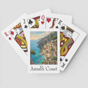 Retro Amalfi-Küste Italien Vintage Reise Kunst Dru Spielkarten
