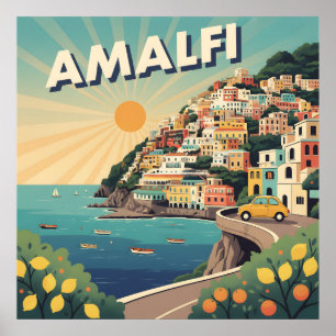 Retro Amalfi Küste : Reiseplaner Mitte des Jahrhun Poster