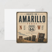 Retro Amarillo Route 66 Postkarten Kunst (Vorne/Hinten)