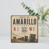 Retro Amarillo Route 66 Postkarten Kunst (Stehend Vorderseite)