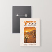 Retro Amarillo Texas Route 66 Landmark Button (Vorderseite/Rückseite)