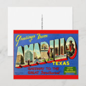 Retro Amarillo TX Postkarte (Vorne/Hinten)