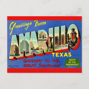 Retro Amarillo TX Postkarte