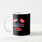 Retro-Ameri-kanisch Kanada USA-Flagge Patriotische Kaffeetasse (Links)