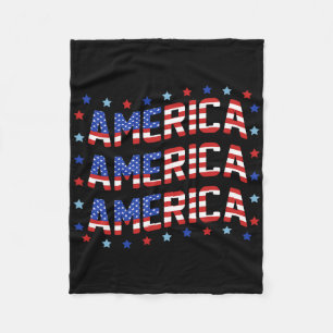 Retro America 4. Juli American Flag Patriotic Fleecedecke