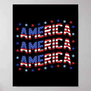Retro America 4. Juli American Flag Patriotic Poster