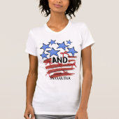 Retro America Coquette Stars n Strip Personalisier T-Shirt (Vorderseite)
