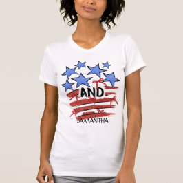 Retro America Coquette Stars n Strip Personalisier T-Shirt