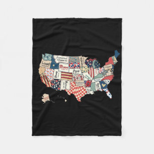 Retro America Usa Karte Gott sagen Sie sind Bibel Fleecedecke