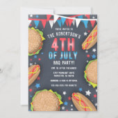 Retro American 4. Juli GRILLEN Party Einladung (Vorderseite)