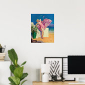 Retro American Art Print, "Seaside Flirtation" Poster (Heimbüro)