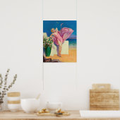 Retro American Art Print, "Seaside Flirtation" Poster (Küche)