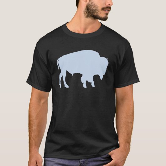 Retro American Bison Buffalo Silhouette T-Shirt (Vorderseite)