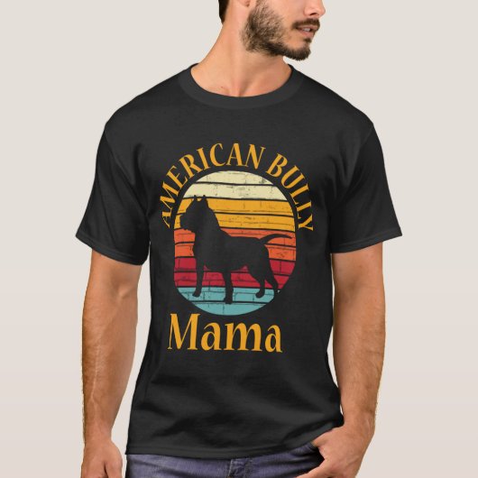 Retro American Bull Dog Mama Bulldog Lover Bully M T-Shirt (Vorderseite)