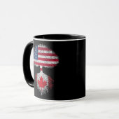 Retro American Canadian Flag Tree Roots Canada Tasse (Vorderseite Links)