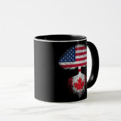 Retro American Canadian Flag Tree Roots Canada Tasse (VorderseiteRechts)