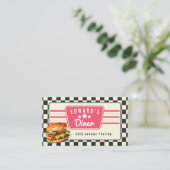 Retro American diner 1960 1950er Milchshake Visitenkarte (Stehend Vorderseite)