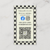 Retro American diner 1960 1950er Milchshake Visitenkarte (Rückseite)