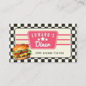 Retro American diner 1960 1950er Milchshake Visitenkarte (Vorderseite)