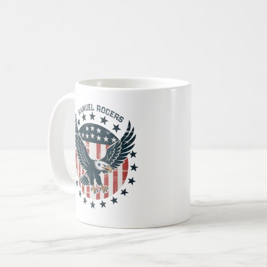 Retro American Eagle  Kaffeetasse (Vorderseite Links)
