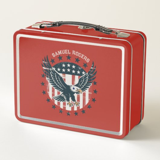 Retro American Eagle Metall Brotdose (Rückseite)