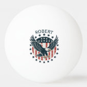 Retro American Eagle Monogram Tischtennisball (Rückseite)