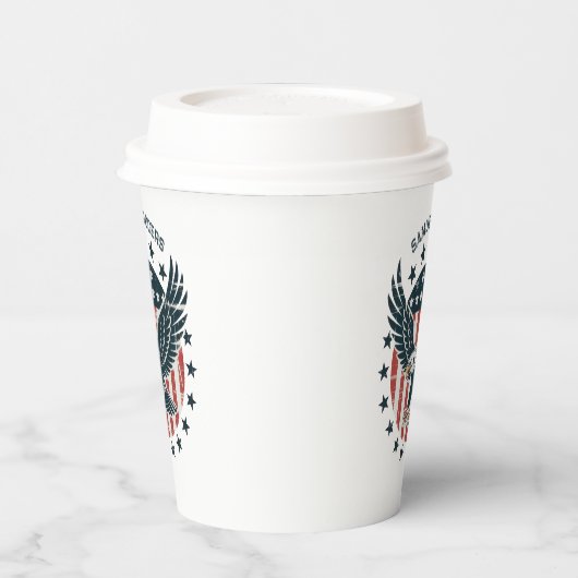 Retro American Eagle  Pappbecher (Links)