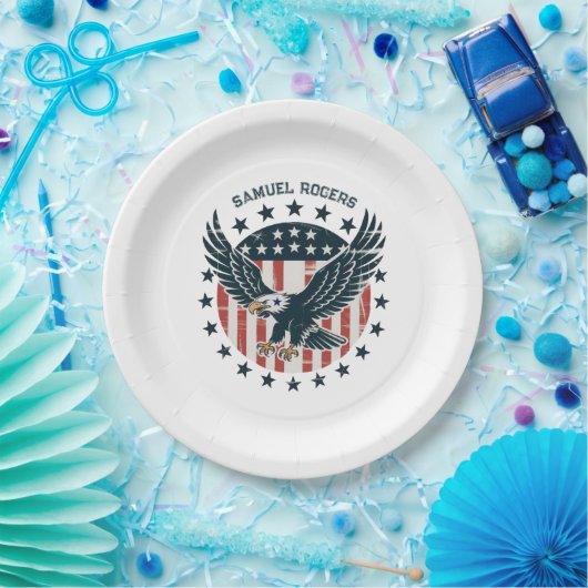 Retro American Eagle  Pappteller (Party)