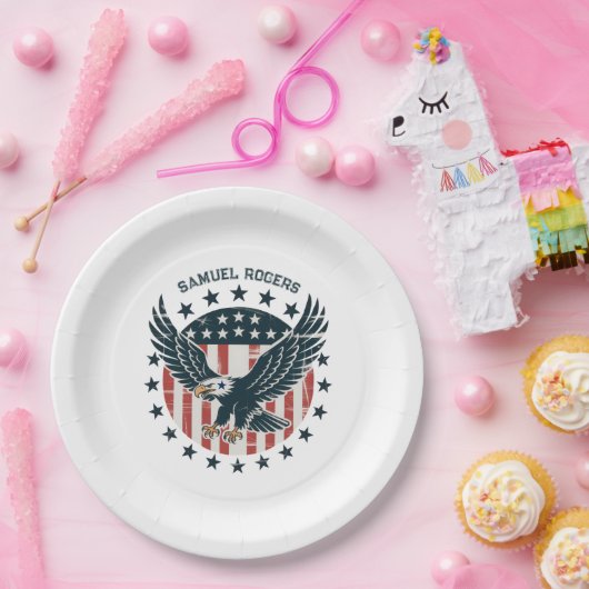 Retro American Eagle  Pappteller (Party)