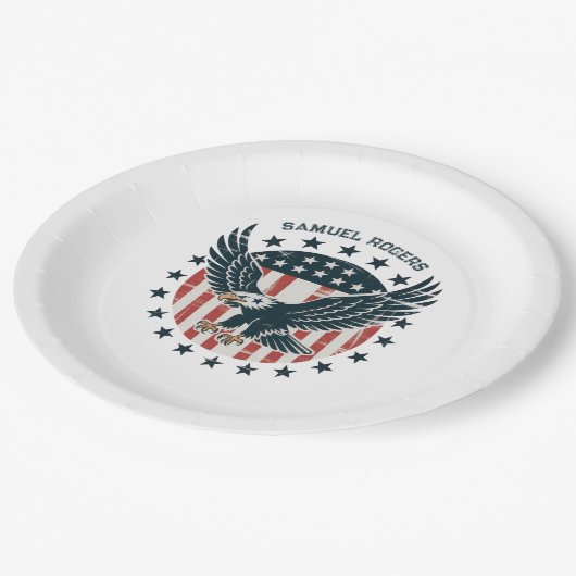 Retro American Eagle Pappteller (Schrägansicht)