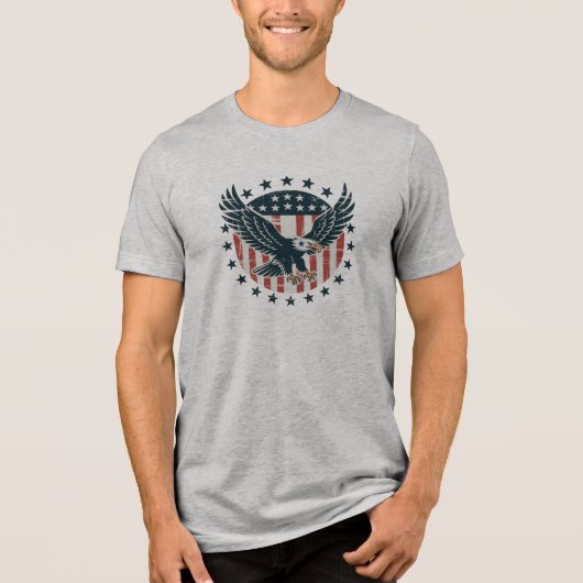 Retro American Eagle  Tri-Blend Shirt (Vorderseite)