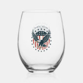 Retro American Eagle  Weinglas Ohne Stiel (Rückseite)