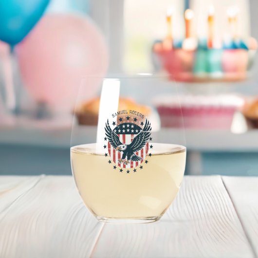 Retro American Eagle  Weinglas Ohne Stiel (Insitu (Baby Party))