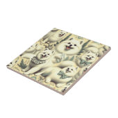 Retro American Eskimo Illustration Fliese (Seite)