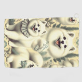 Retro American Eskimo Illustration Golfhandtuch (Horizontal)