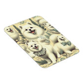 Retro American Eskimo Illustration Magnet (Rechte Seite)