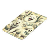 Retro American Eskimo Illustration Magnet (Linke Seite)